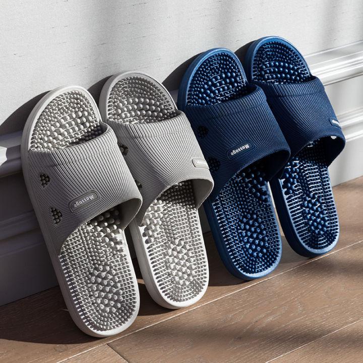 รองเท้าแตะผู้ชายสำหรับใส่ในบ้านในช่วงฤดูร้อนรองเท้าแตะนวดจุดสำหรับคู่รักใช้ในห้องอาบน้ำใช้ในบ้าน