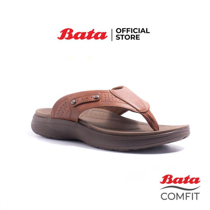 Bata Comfit บาจา คอมฟิต รองเท้าแตะ รองเท้าเพื่อสุขภาพ รองเท้าลำลอง รองเท้าแบบหนีบ สำหรับผู้ชาย รุ่น Feat สีน้ำตาล 8714060
