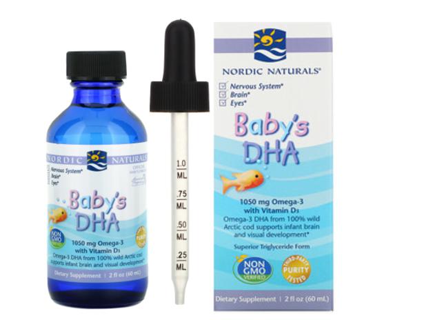 Nordic Naturals Baby\'s DHA with Vitamin D3 (60 ml) น้ำมันปลาสำหรับเด็กทารก อายุ 0-3 ขวบ
